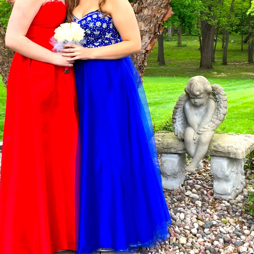 Blue Navy Formal Prom Dress, Perfect Condition, Wedding Guest